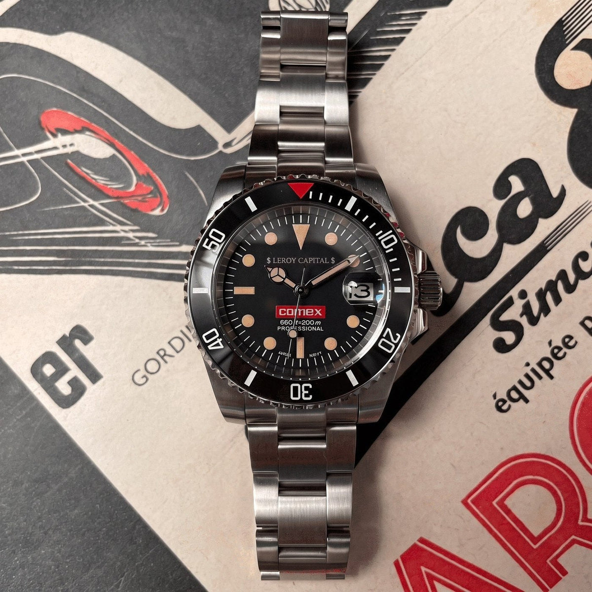SUB MOD COMEX avec une inscription sur le cadran