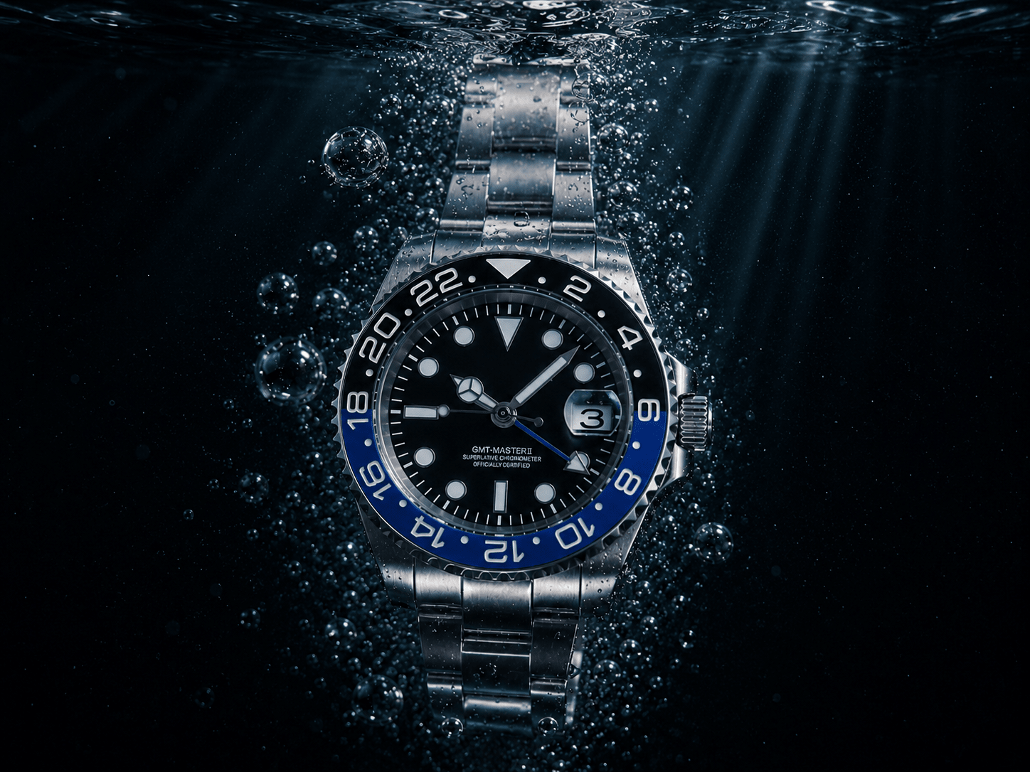 Détail du cadran et de la lunette d'une montre Seiko Mod