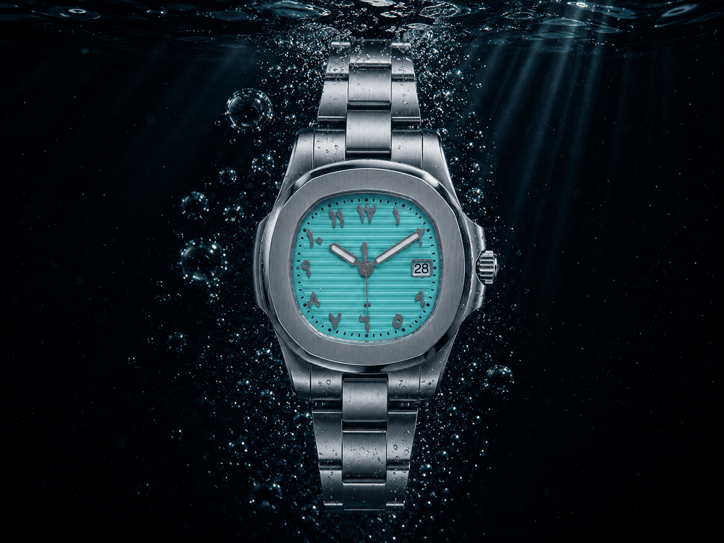 NAUT MOD - TIFFANY BLUE - MONTRE A PAPY - Montre automatique seiko mod Montre configuree
