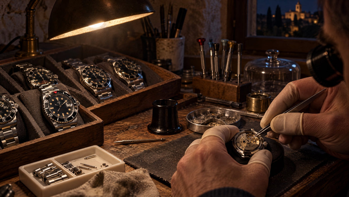 L’établi de l’atelier Austral le soir
