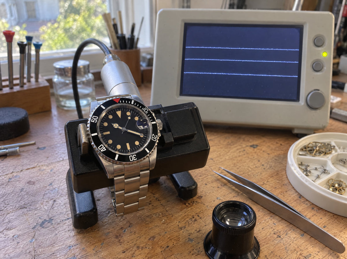 Montre en cours de réglage au timegrapher