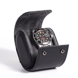 Écrin de voyage Austral 1 montre, cuir noir, avec une SUB MOD 40 COMEX