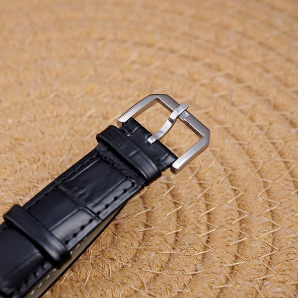 Bracelet cuir noir façon croco SPEED