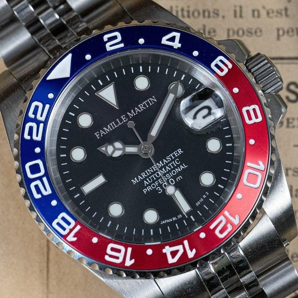 Cadran de GMT MOD Pepsi gravé : FAMILLE MARTIN