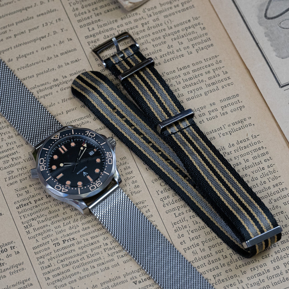 SEA MOD 007 et ses bracelets, vue d'ensemble