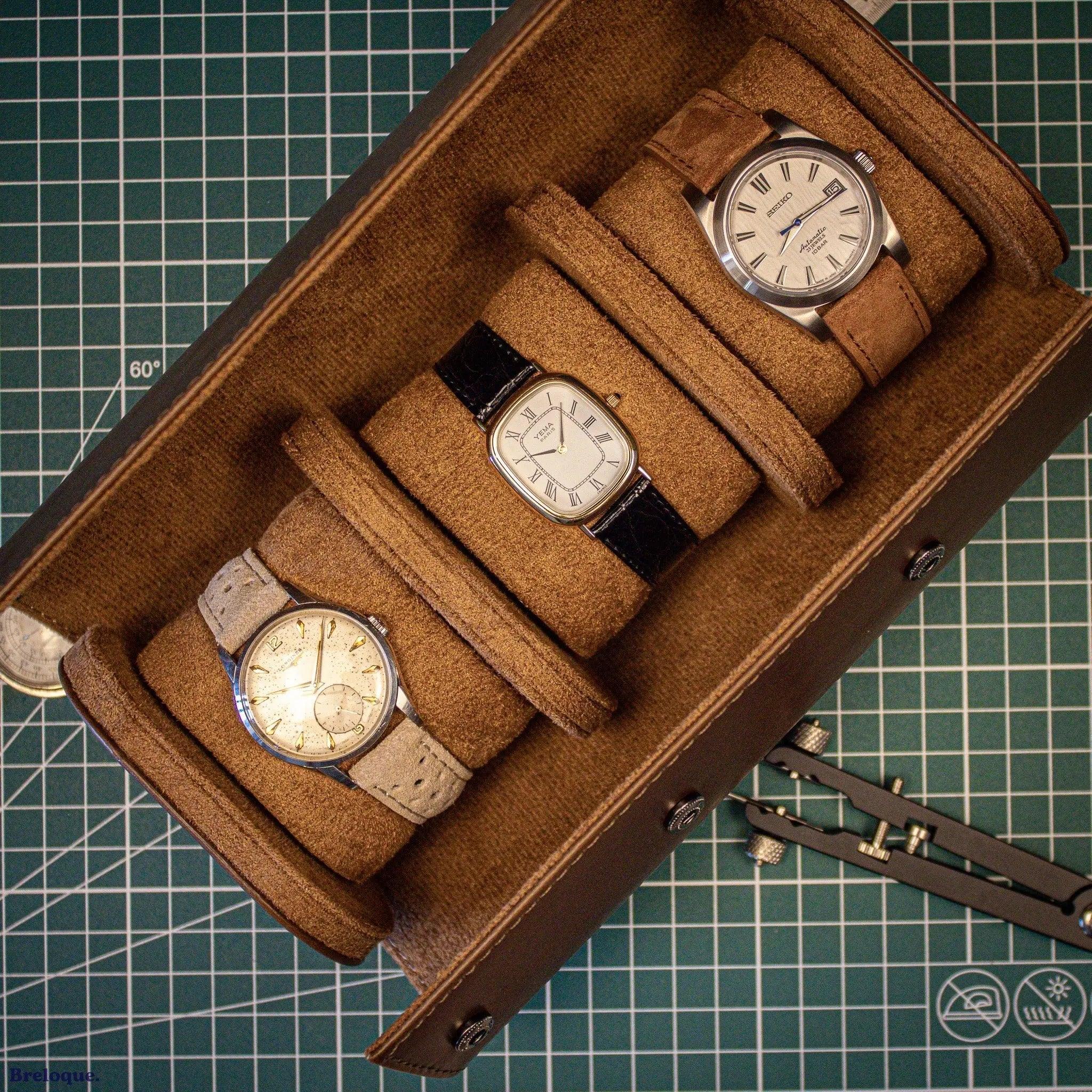 Rouleau Rangement de Montre en Cuir Watch Rolls - MONTRE A PAPY - Montre automatique seiko mod