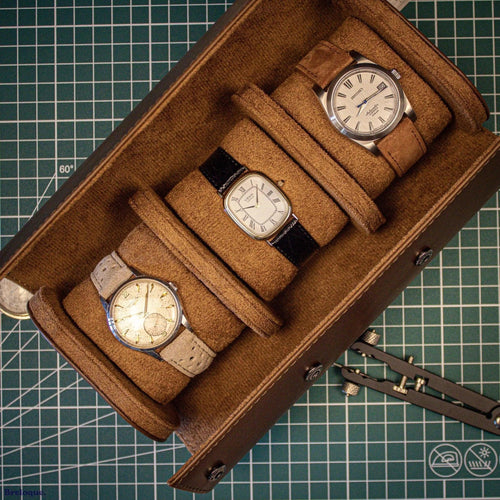 Rouleau Rangement de Montre en Cuir Watch Rolls - MONTRE A PAPY - Montre automatique seiko mod